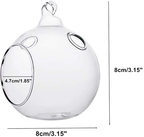 12 Pcs 3.15"/ 8cm Hanging Candle Holder Glass Globes for Candles, Air Plant Holders Terrarium Hanging Tea Lights Candle Holder Home Wedding Party ...