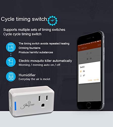 Smart Plugs That Work with Alexa Google Home SmartThings Jinvoo 15A WiFi Outlet No Hub Needed, 2.4G WiFi Only 2 Pack......