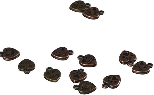 100Pcs My Dog Claw Pendant,Pet Charm Peach Heart Shape Double-Sided Pendant,Necklace Jewelry Pendant Accessories...
