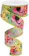 Painted Floral on Canvas Wired Edge Ribbon, 10 Yards (Yellow, 1.5 Inch)...