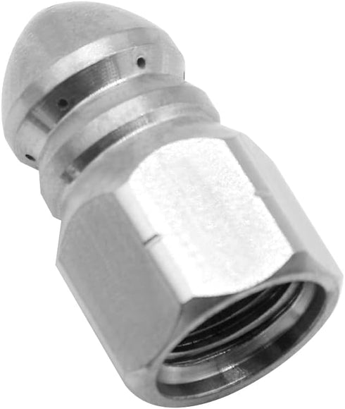 Beduan Pressure Washer Sewer Jetter Nozzle Stainless Steel for Cleaning Sink Drain Pipe 5000PSI(2 Sets)...