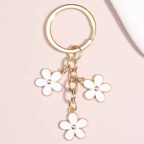 Fuqimanman2020 1~4 Pcs Flowers Charms Enameled Keychain Cute Flowers Chain Tassel Keyring Gifts Purse Bag Accessories...