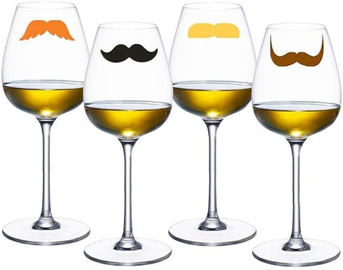 Furimuk 18 Pieces Valentine's Day Silicone Drink Markers Wine Glass Markers Beard Lip Shape Wine Charms Identifier for Christmas New Year Party Wi...