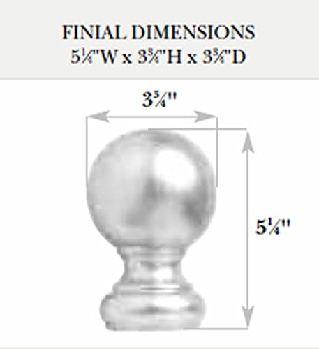 Kirsch Wood Trends Classics Ball Finial, for 2" Pole, Unfinished (MPN# 5508EG091)...