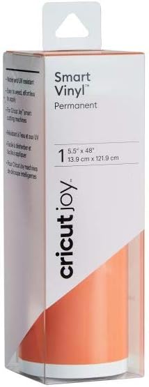 Cricut Joy Smart Permanent Vinyl, Orange - 4ft Roll (5.5' x 48'), Glossy Finish - Compatible Joy Machine, Matless Cutting for Long cuts (4ft Shape...