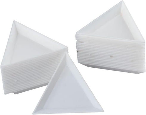 40Pcs White Bead Sorting Trays Triangle Shape Jewelry Storage Plate Painting Plastic for Craft and DIY Needs...