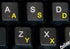 Swiss French German Keyboard Stickers Transparent Background Yellow Letters for Any Laptop Computer PC Desktop Notebook...