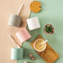 Ceramic Embossed Stripe Sugar Bowl Spice Jar Storage Seasoning Pot with Lid Spoon...