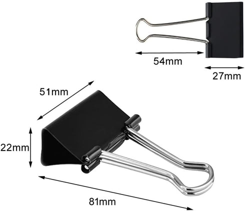 9 Pack Binder Clips Paper Clamps Upgrade Big Clip for Office Classroom Home Supplies(Black)...