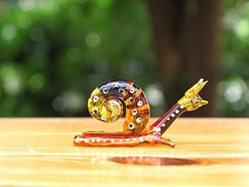 Handmade Snail Art Glass Blown Reptiles Animal Figurine - No.2...