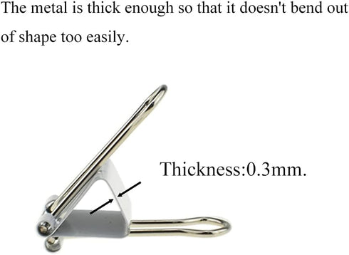 HAHIYO Binder Clips Paper Clamps Spring Steel Sturdy 0.98 inches Width 0.31 Inch Capacity No Sharp Edges Heavy Duty Tight Grip Reusable White Meta...