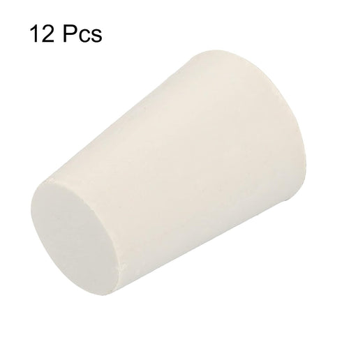 MECCANIXITY Rubber Tapered Plug 14mm to 19mm Solid Test Tubes Bungs Stopper White for Lab Home 12 Pieces...