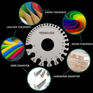 YESWELDER Round Dual Sided Metal Sheet Guage & Metal Sheet Thickness Gauge 2pk Stainless Steel Wire Welding Gauge...