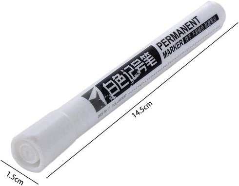 1PCS White Marker Pen, White Paint Pen for Art Painting Graffti Pen Waterproof Tire Painting Pen Art Supplies Paint Pen Stone, Wood, Canvas, Glass...