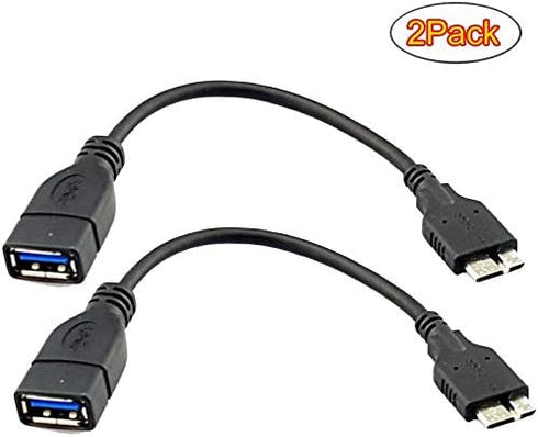 Seadream 2Pack USB 3.0 Micro-B Male to USB 3.0 A Female Host OTG Cable Adapter -6.5Inch (2pack)...