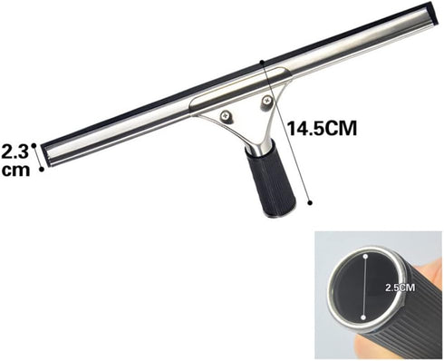 45cm 18in Grip Glass Squeegee for Window Cleaning,Stainless Steel All Purpose Squeegee with Non-Slip Handle for Shower Doors Window Car Mirror Gla...