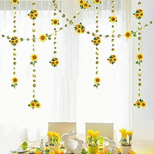 Cheerland Sunflower Party Decoration Garland Birthday Party Hanging Streamers for Sunflower Graduation Baby Shower Wedding Bridal Shower Summer Au...