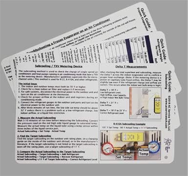AC Service Tech LLC HVAC Quick Reference Cards for Refrigerant Charging and Troubleshooting...