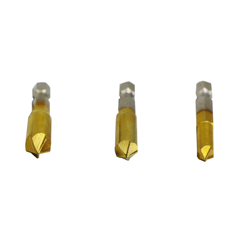 Countersink Drill Bit Set 3 Pcs 5 Flute Counter Sinker Drill Bits Tools HSS 1/4" Hex Shank for Wood Metal Quick Change 6mm 8mm 9mm(Small)...