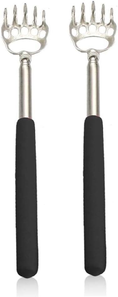 2PCS Back Scratchers, Bear Claw Shaped Scratcher Extendable Metal Retractable Telescopic Handle...