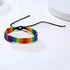 COLORFUL BLING Nepal Rainbow Woven with Bisexual Pride Braided Month Stuff Bracelet Anklet Lesbians Gays Couple Friendship Jewelry for Women Men...
