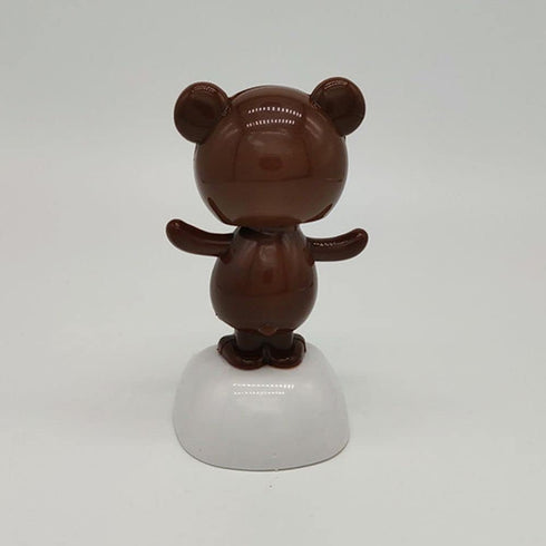 Brown Solar Dancing Bear Decoration Solar Powered Dancing Car Dashboard Decor, Bobbling Head Bear Decoration Shaking Head Dolls Solar Power Kits...