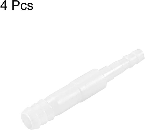 uxcell Aquarium Air Valve Connector Straight Clear White Plastic Inline Tubing 4mm to 8mm 4Pcs...