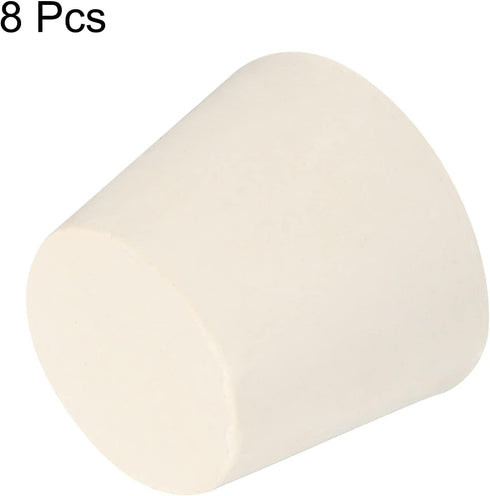 MECCANIXITY Rubber Tapered Plug 28mm to 37mm Solid Test Tubes Bungs Stopper White for Lab Home 8 Pieces...