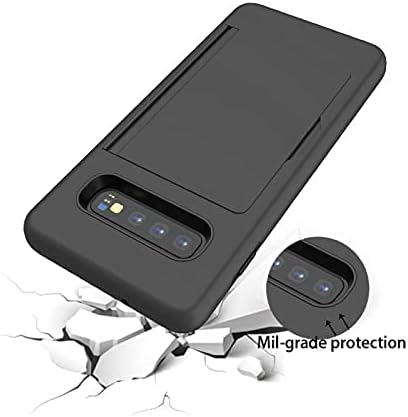 Asuwish Phone Case for Samsung Galaxy S10 with Tempered Glass Screen Protector Cover and Credit Card Holder Stand Slim Hybrid Cell Accessories Gla...