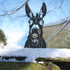 Outdoor Metal Art Funny Peeping Animal Statue Stakes Fence Landscape for Yard Garden Decor Animal Silhouette Ornaments (Donkey)...