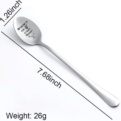 Little Big Brother Gifts for Men Brother Ice Cream Spoon for Brother Birthday Christmas Gifts from Sister Brother Coffee Ice Cream Lovers Gifts fo...