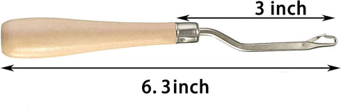 GEX 6.5 inch Bent Wooden Crochet Latch Hook Knitting Tool Ventilating Holder 1PC......