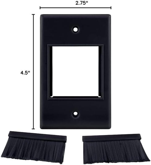 Construct Pro Single-Gang WideMouth Décor Brush Plate (Black Plate w/Black Brush)...