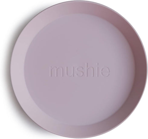 mushie Round Dinnerware Plates for Kids | Made in Denmark, Set of 2 (Soft Lilac)...
