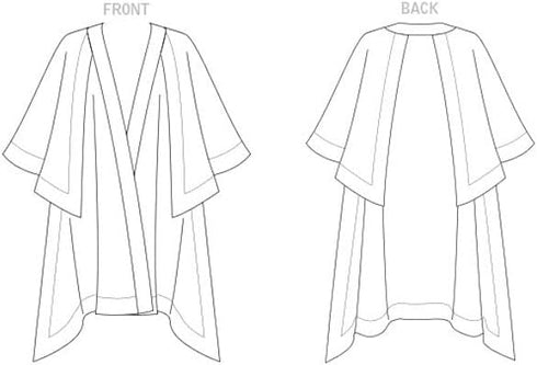 Vogue Misses' Loose-Fitting Unlined Cape Sewing Pattern Kit, Code V1818, Sizes XS-S-M-L-XL-XXL, Multicolor...