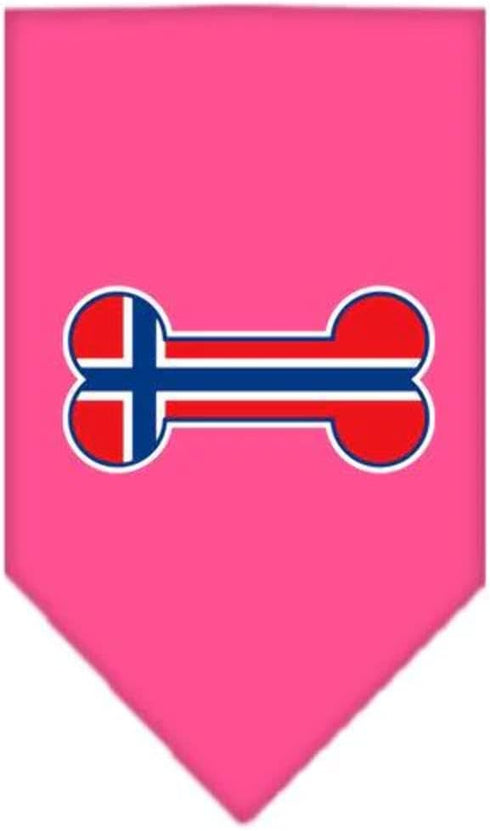 Mirage Pet Products Bone Flag Norway Screen Print Bandana for Pets, Small, Red...