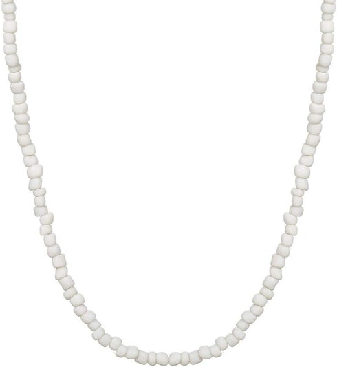 Ziper Women Bohemian White Beaded Choker Glass Necklaces Jewelry Gifts for Mom Girlfriend...