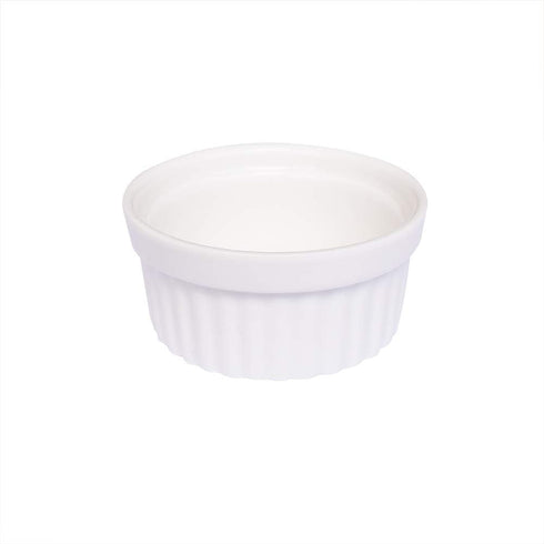 5 pcs Porcelain Souffle Dishes Ramekins Dipping Sauces Baking and Cooking Bakeware Baking Cups Bowls White for Pudding Desserts Creme...