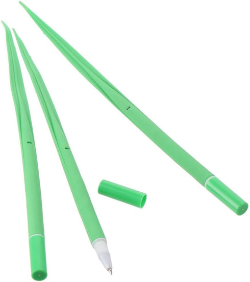25 Pcs Ballpoint Pens,Green Leaf Like Grass Neutral Pens With Cover Easy Flow Black Ink...