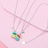 2 Best Friend Half heart Pendant Panda Koala necklace Charm Bestie Friendship jewelry girl...