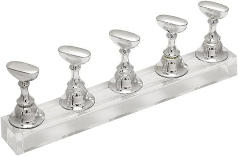 Silver Acrylic Press on Nails Display Stands for Nail Practice for Painting Nails Stand for False Nail Designs for Home DIY Beginner Salon Supplie...