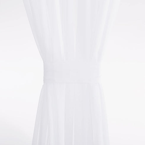 PONY DANCE Side Door Window Curtains for Front Door, French Door Curtain for Small Window Sidelight, White Voile Sheer Rod Pocket Kitchen Door Cur...