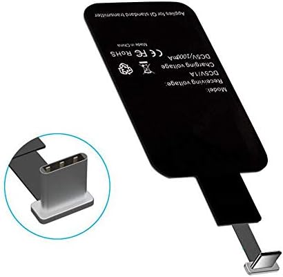 Wireless Charging Receiver Adapter with Qi Wireless Charging Receiver and Adapter Compatible with Google Pixel, Samsung, LG, and Other USB-C Andro...