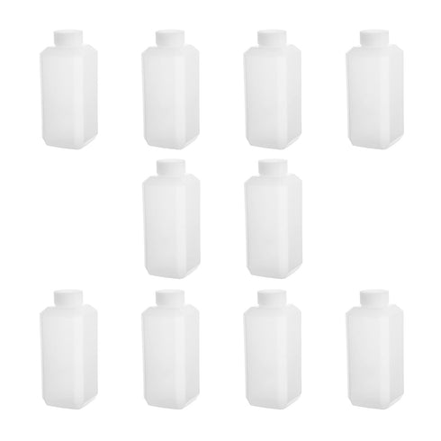 Bettomshin 10Pcs Narrow Mouth HDPE Reagent Bottle, 250mL/8.45oz Square Plastic Lab Chemical Reagent Bottle, Leak Proof, Translucent Sample Sealing...