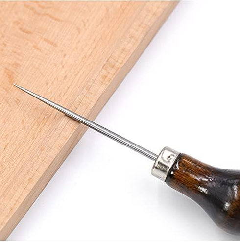 VIUJUH 2 Pack Awl,Gourd Shape Awl Tailors Awl Wood Handle Scratch Awl Sewing Awl Tool for Leather (2 Pack)...