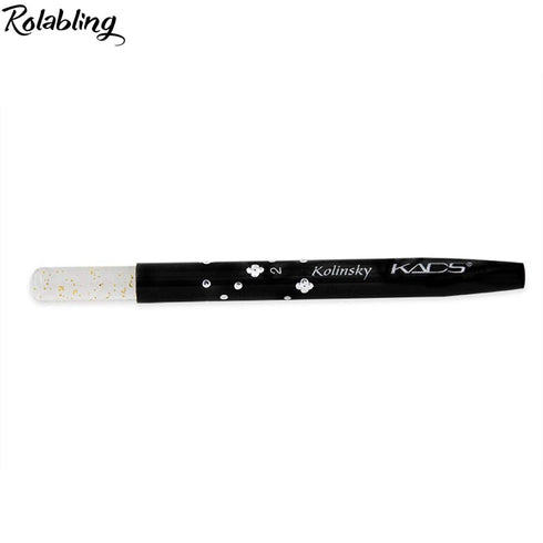 Size 2# Black 100% Kolinsky Sable Acrylic Nail Art Brushes UV Gel Nail Painting Pen Brushes (Size 2)...