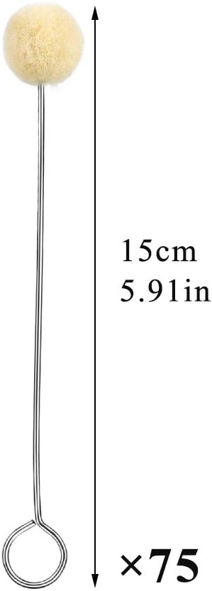 BUTUZE Wool Daubers Wool Daubers Ball Brush Leather Dye Tool with Metal Handle Wool Daubers for Leather Dyes for DIY Crafts Projects (75 Pcs)...