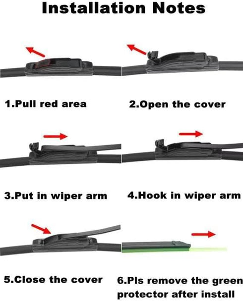 OEM Quality 22 "+ 22" Quality all-weather durable stable quiet wiper blades + Suitable for all weather (2 blades) (24+18)...