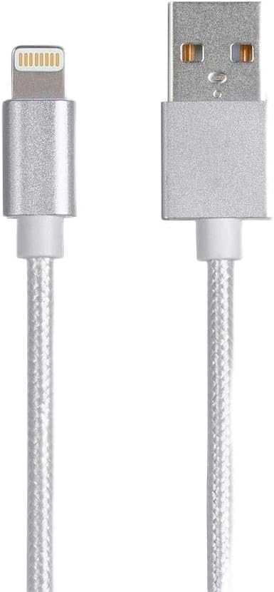 Monoprice Lightning to USB-A Charging Cable - Apple MFi Certified, Nylon Braided Jacket, 1.5 Feet, White - Premium Series...