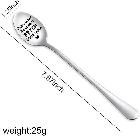 Ice Cream Spoons Gifts for Women Wife Girlfriend Anniversary Birthday Gifts for Best Sisters Friends Bday Gifts for Girls Daughter Besties Engrave...
